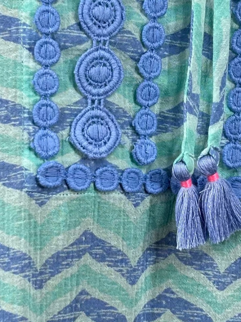 Vineyard Vines Blue Cotton Embroidered Cover-Up Tunic Size XL - Picture 7 of 11